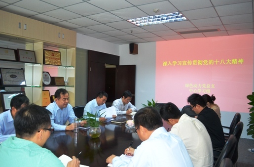 綠色動(dòng)力集團黨總支組織學(xué)習十八大精神
